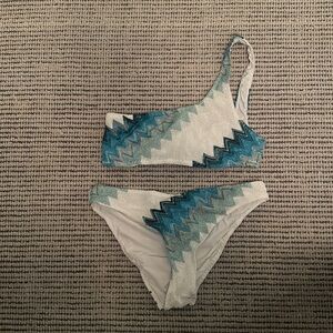 Missoni One Shoulder Blue Bikini